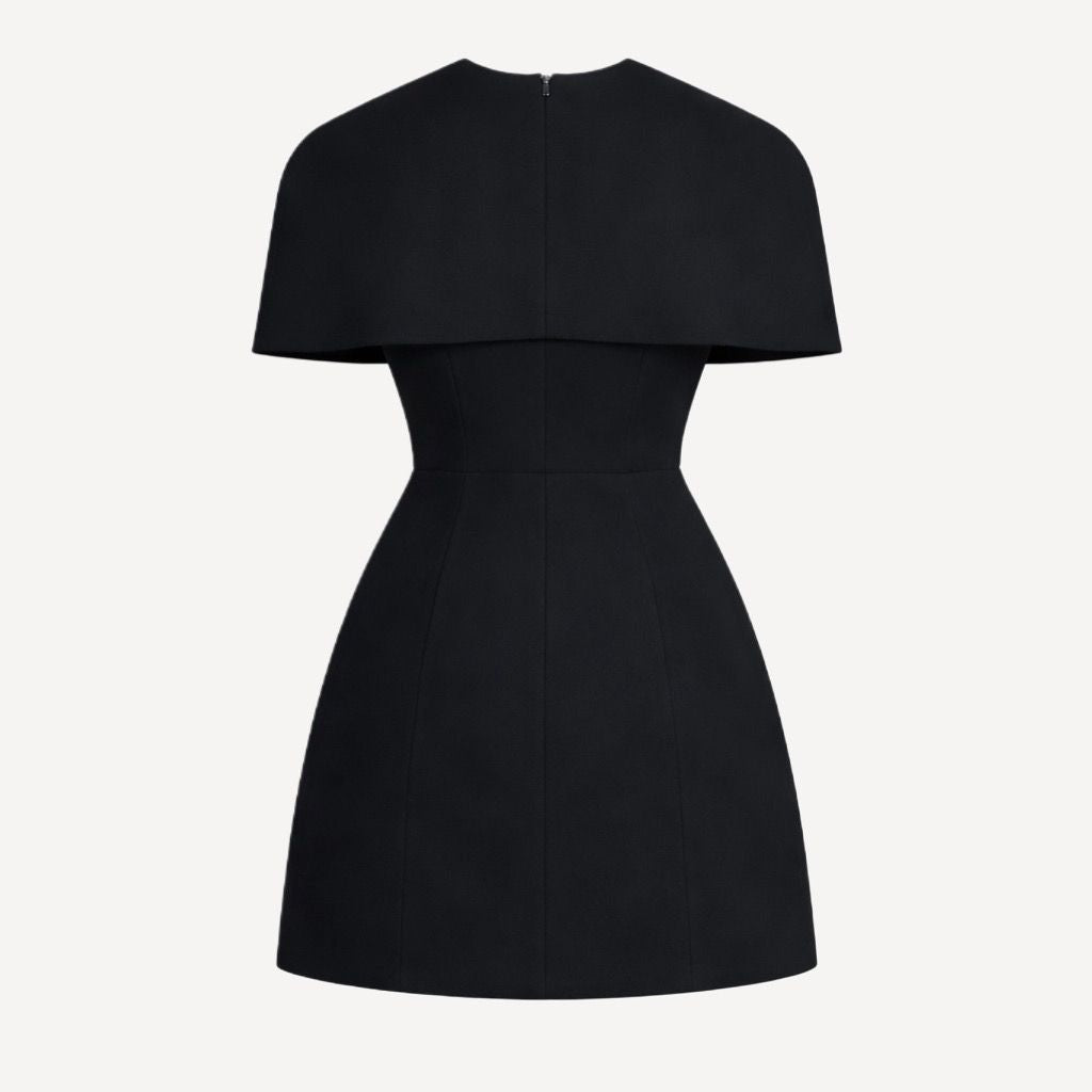 Milana Black Cape Dress