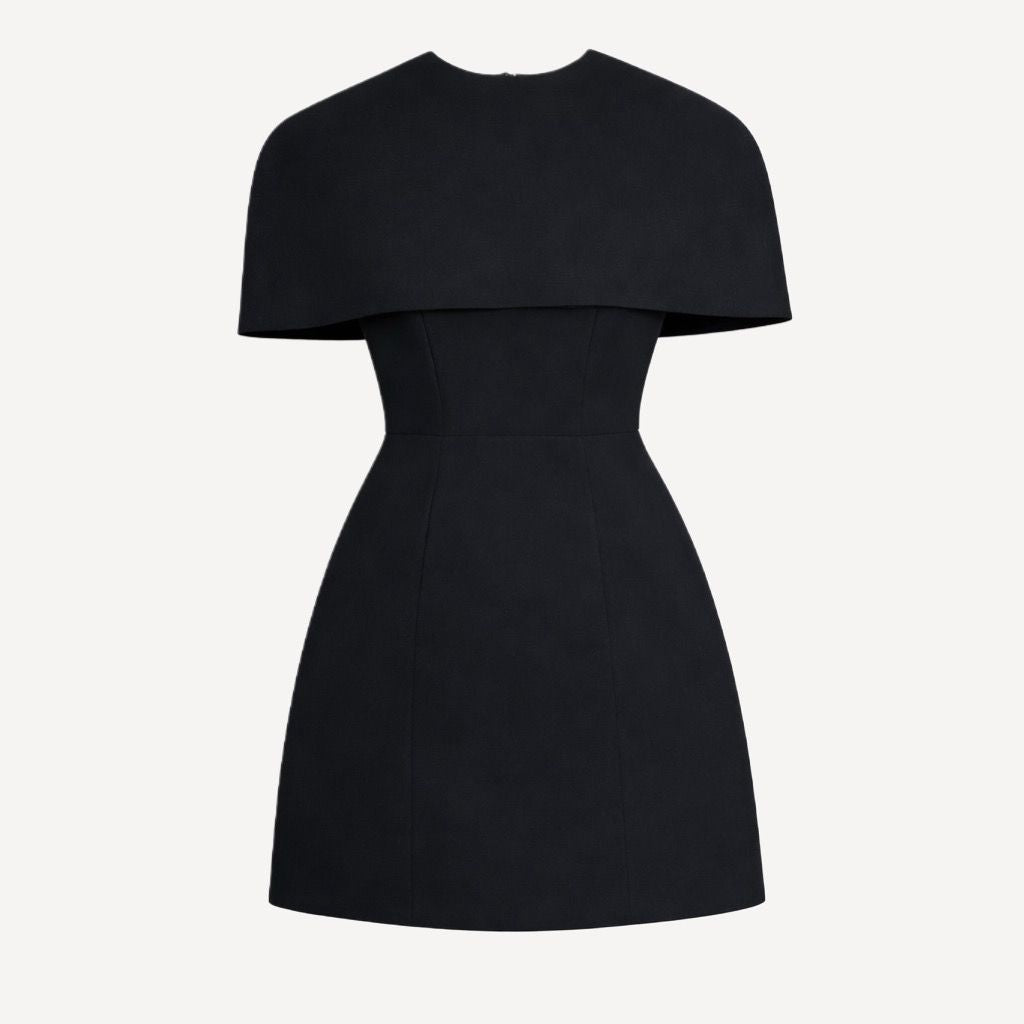 Milana Black Cape Dress